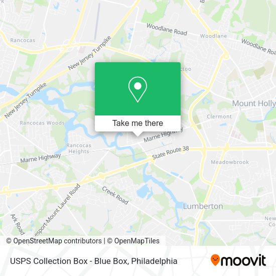 USPS Collection Box - Blue Box map