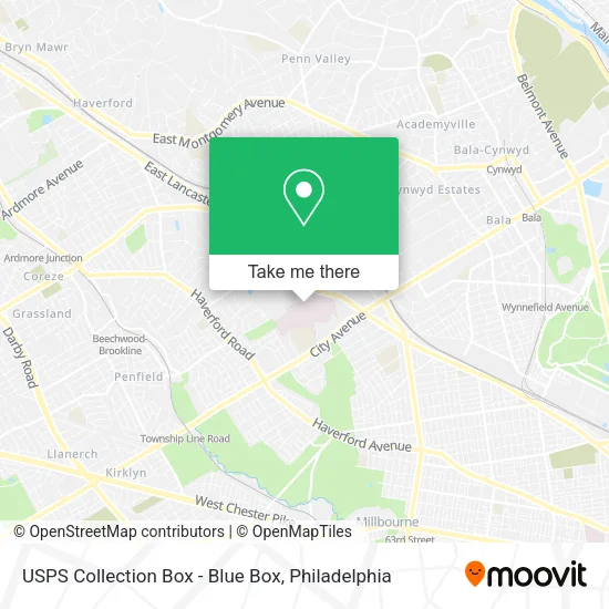 USPS Collection Box - Blue Box map