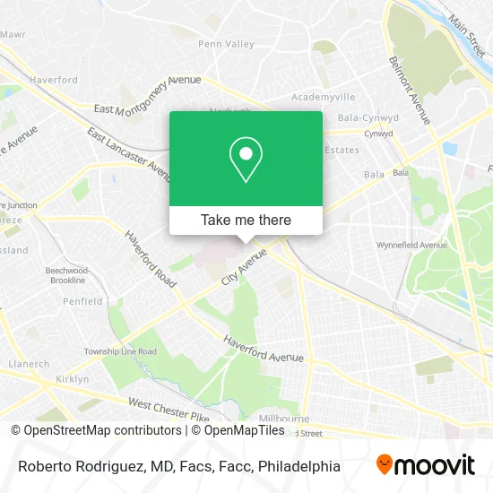 Roberto Rodriguez, MD, Facs, Facc map