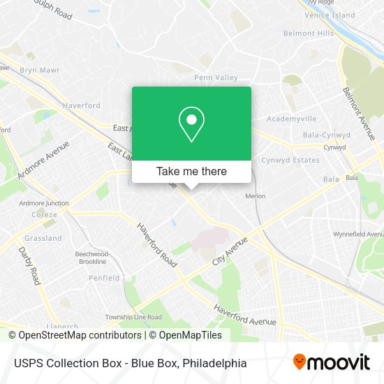 USPS Collection Box - Blue Box map