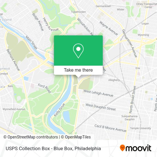 USPS Collection Box - Blue Box map
