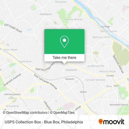 USPS Collection Box - Blue Box map