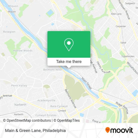 Main & Green Lane map