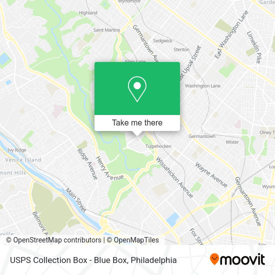 USPS Collection Box - Blue Box map