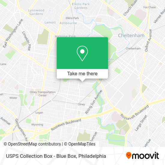 USPS Collection Box - Blue Box map