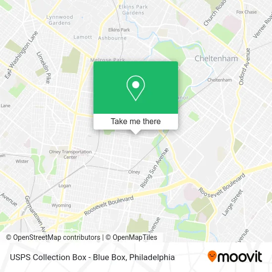 Mapa de USPS Collection Box - Blue Box