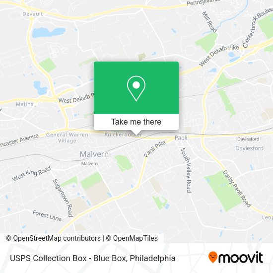 USPS Collection Box - Blue Box map