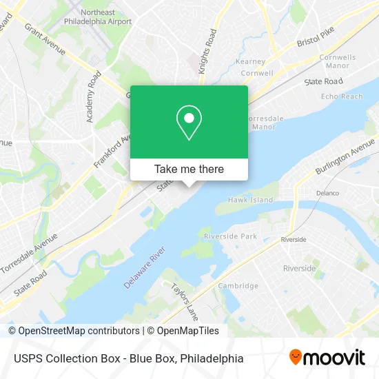 USPS Collection Box - Blue Box map