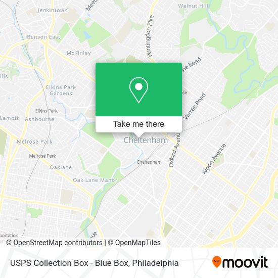 USPS Collection Box - Blue Box map