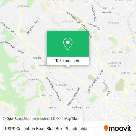 USPS Collection Box - Blue Box map