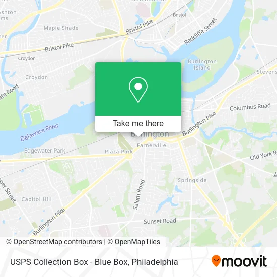 USPS Collection Box - Blue Box map