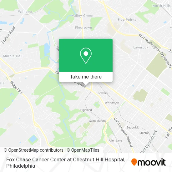 Fox Chase Cancer Center at Chestnut Hill Hospital map