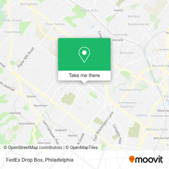 FedEx Drop Box map