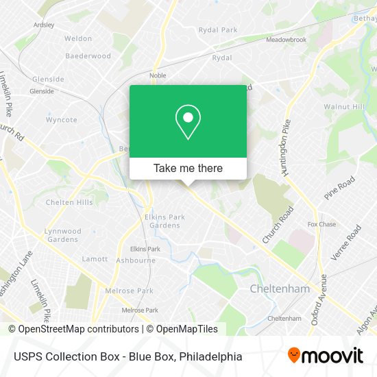 USPS Collection Box - Blue Box map