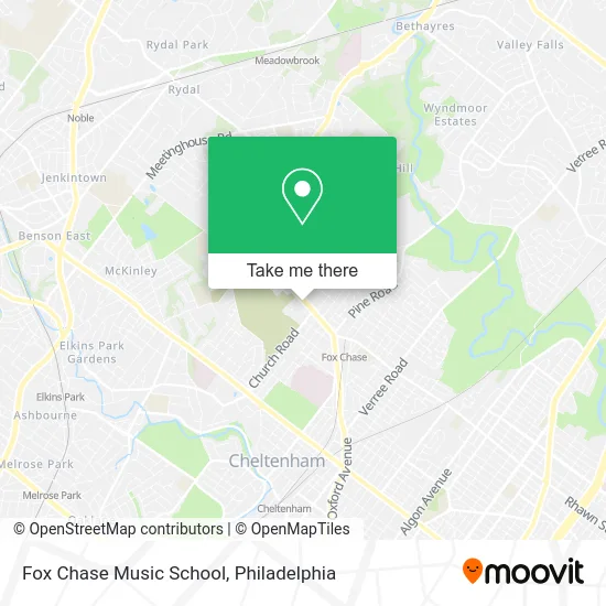 Fox Chase Music School map