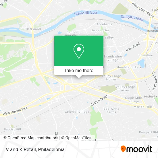 V and K Retail map