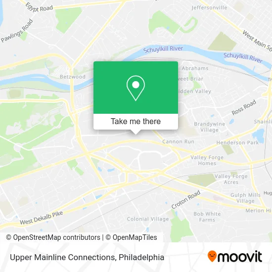 Upper Mainline Connections map