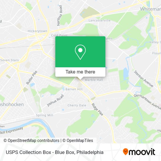 USPS Collection Box - Blue Box map