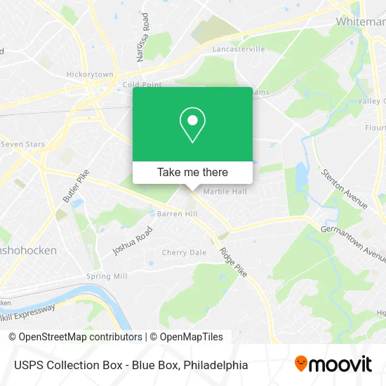 Mapa de USPS Collection Box - Blue Box