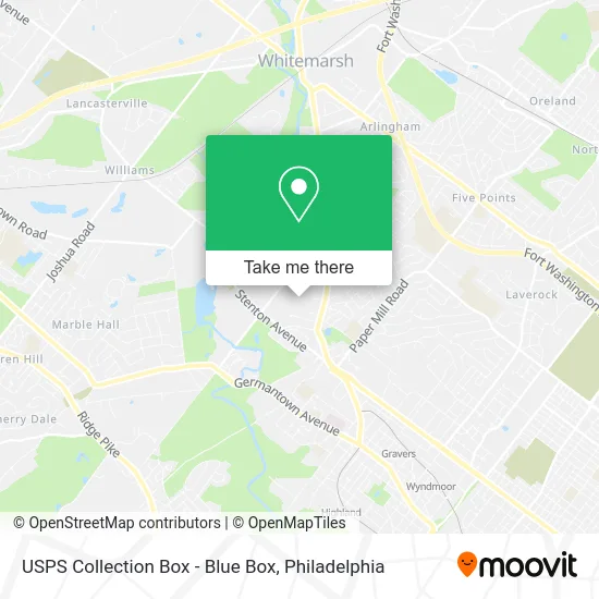 USPS Collection Box - Blue Box map