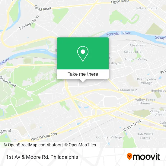 1st Av & Moore Rd map