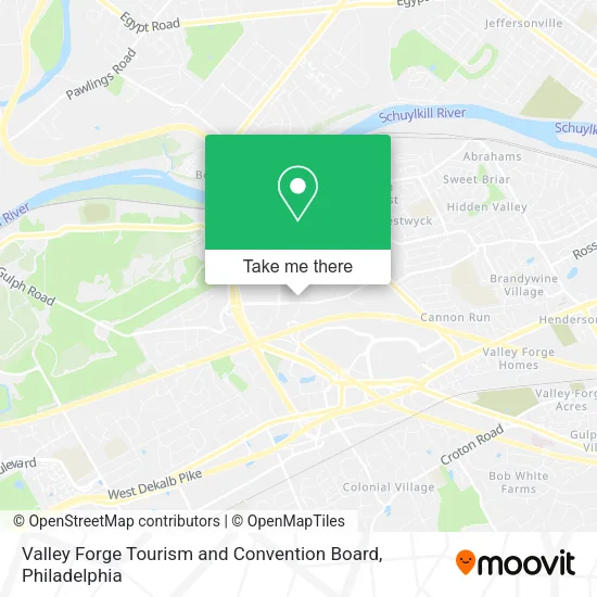 Valley Forge Tourism and Convention Board map