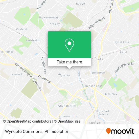 Wyncote Commons map
