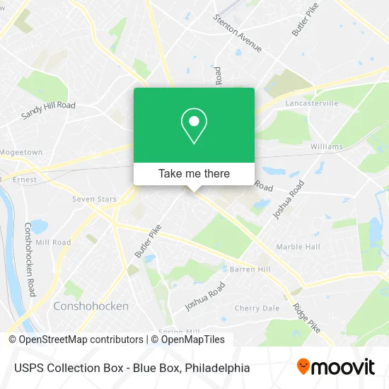 USPS Collection Box - Blue Box map