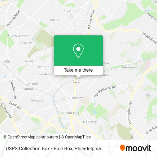 USPS Collection Box - Blue Box map