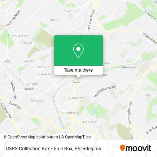 Mapa de USPS Collection Box - Blue Box
