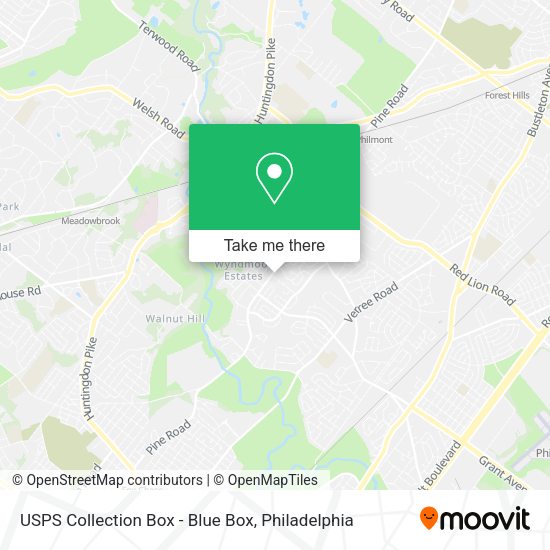 USPS Collection Box - Blue Box map