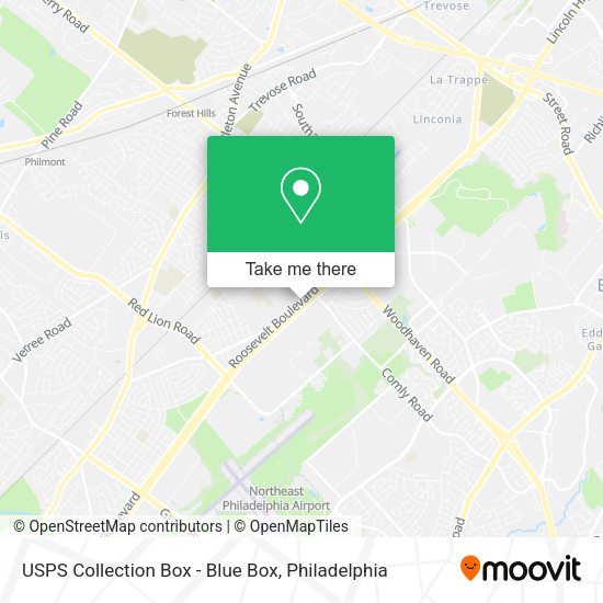 USPS Collection Box - Blue Box map