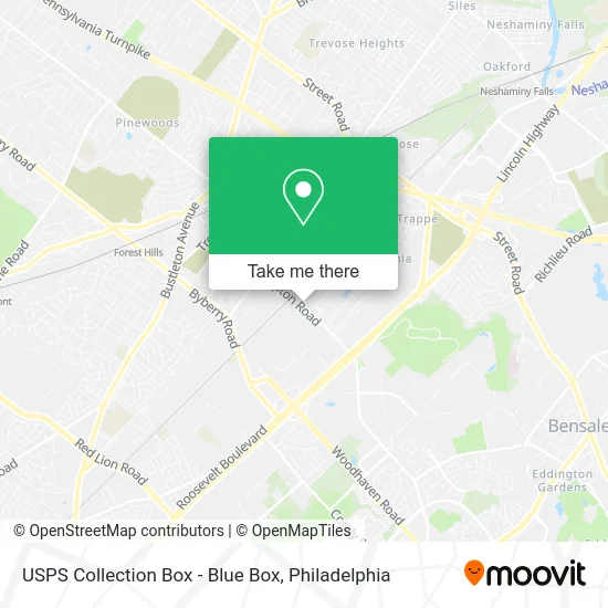 USPS Collection Box - Blue Box map