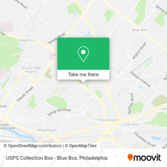 Mapa de USPS Collection Box - Blue Box