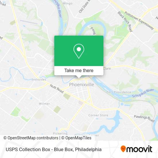 Mapa de USPS Collection Box - Blue Box