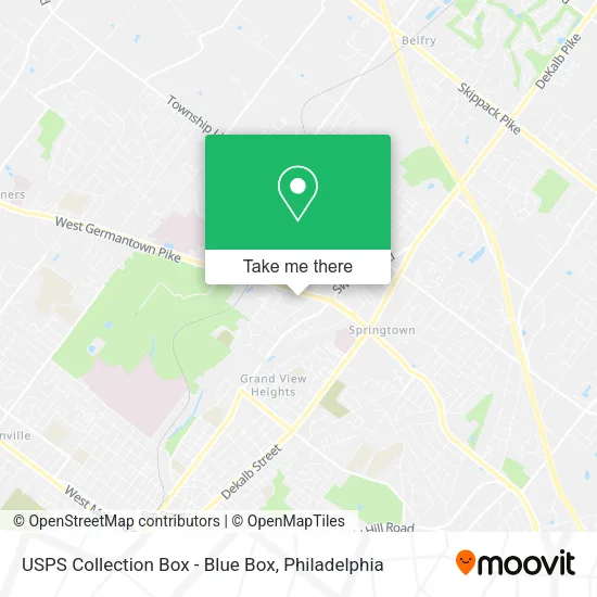 Mapa de USPS Collection Box - Blue Box