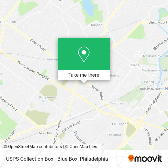 Mapa de USPS Collection Box - Blue Box