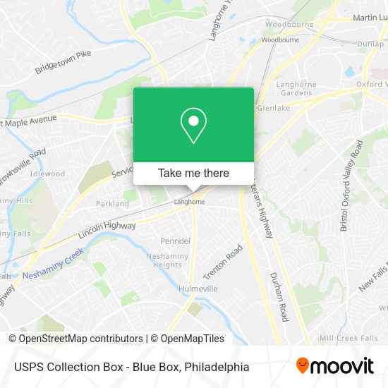 USPS Collection Box - Blue Box map