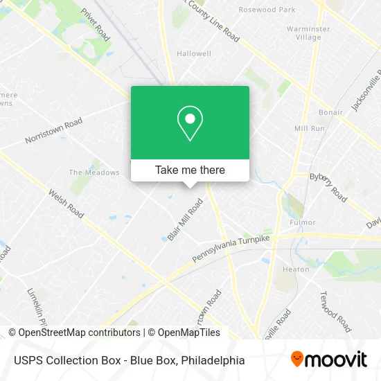 USPS Collection Box - Blue Box map