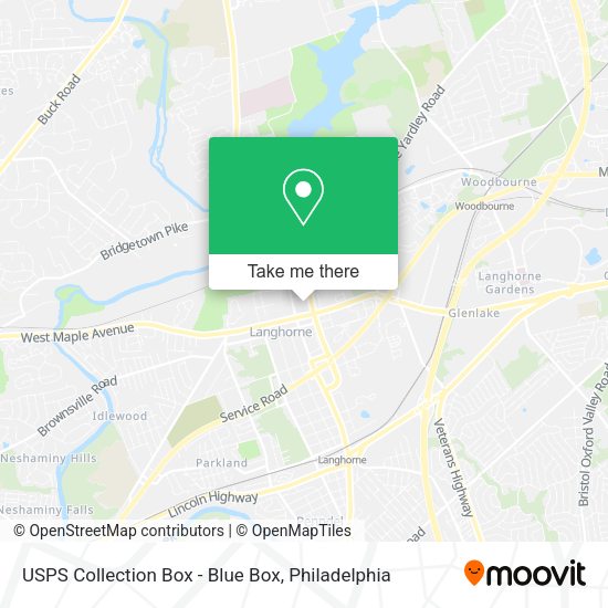 USPS Collection Box - Blue Box map