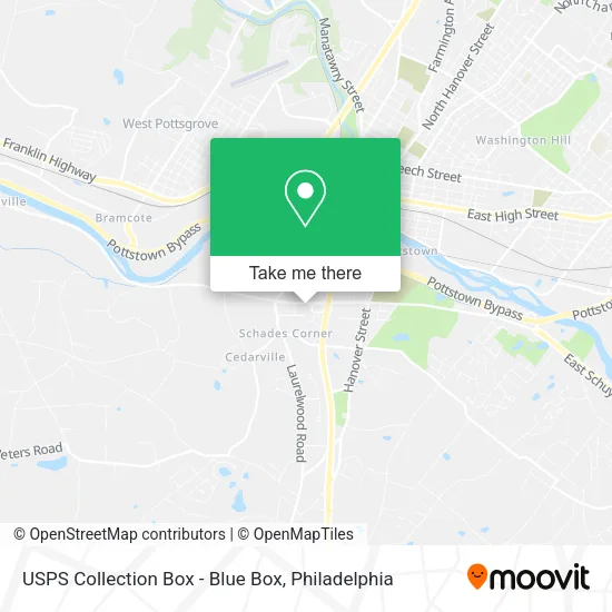 USPS Collection Box - Blue Box map