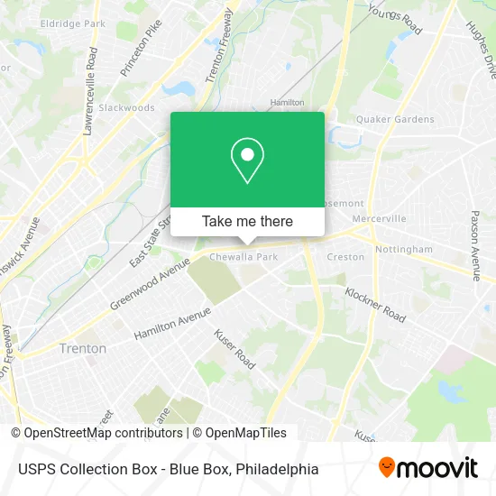 Mapa de USPS Collection Box - Blue Box