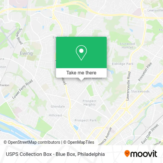 USPS Collection Box - Blue Box map