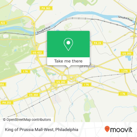 Mapa de King of Prussia Mall-West