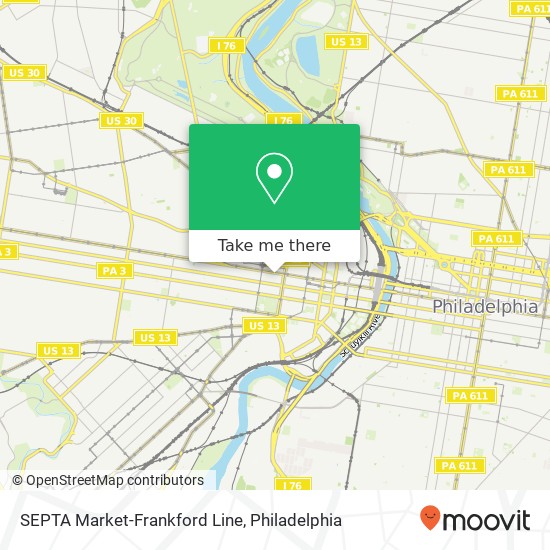 Mapa de SEPTA Market-Frankford Line