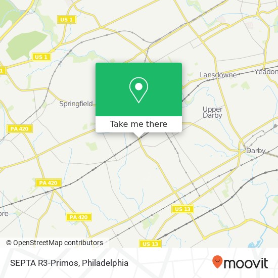 SEPTA R3-Primos map