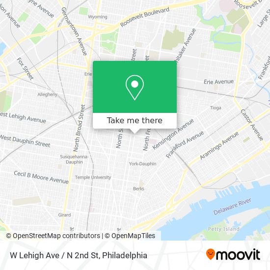 W Lehigh Ave / N 2nd St map