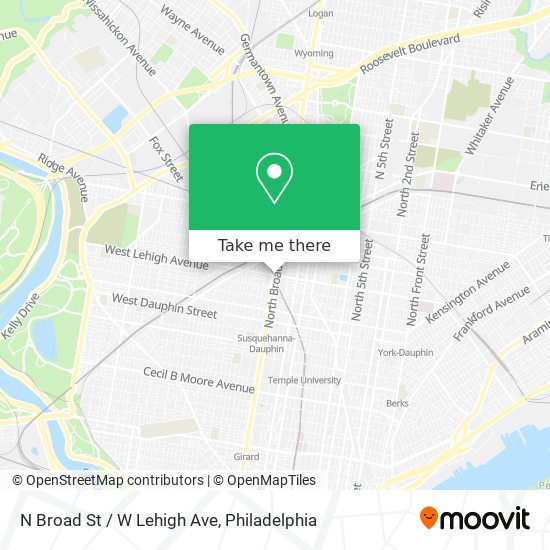 N Broad St / W Lehigh Ave map
