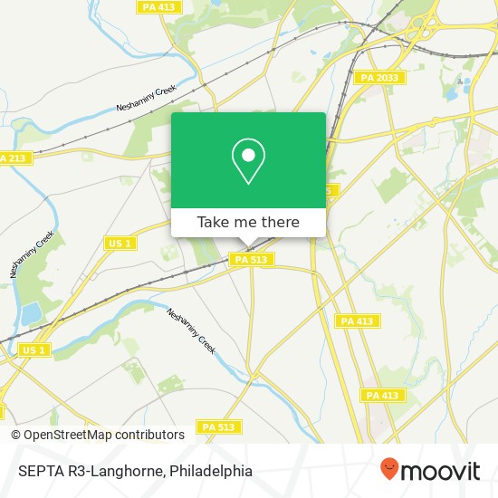SEPTA R3-Langhorne map