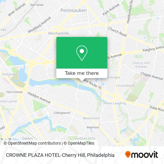 CROWNE PLAZA HOTEL-Cherry Hill map